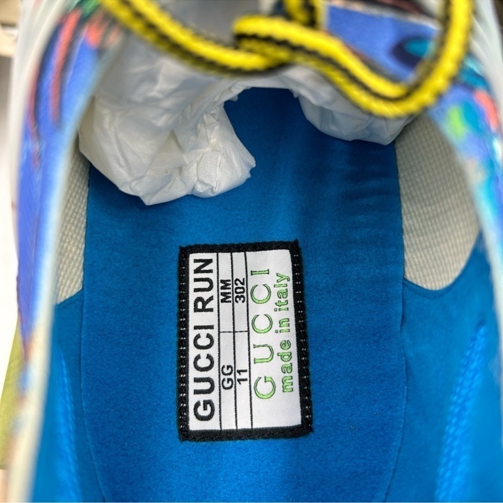 Men’s Gucci blue floral run low top sneaker size 11 made in Italy - Picture 9 of 9